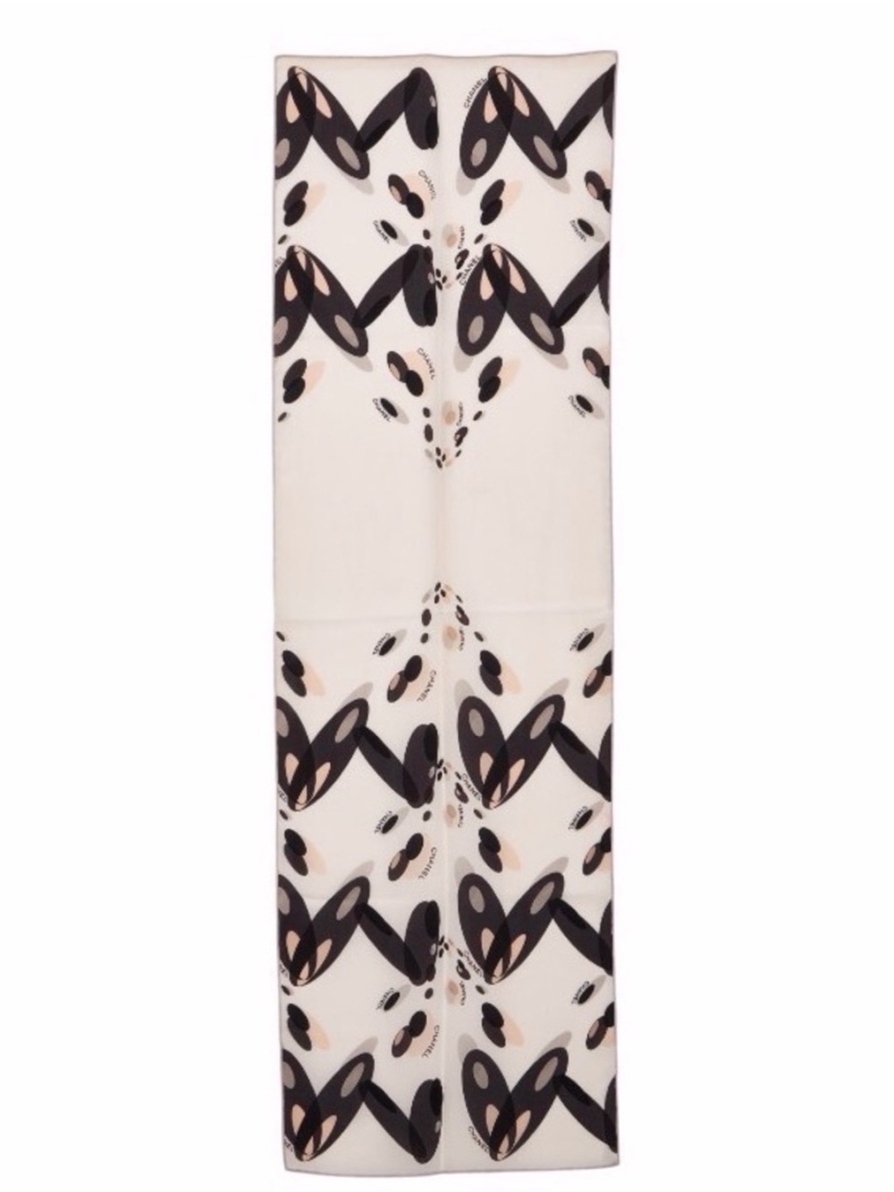 Chanel Hearts and Dots Silk Scarf